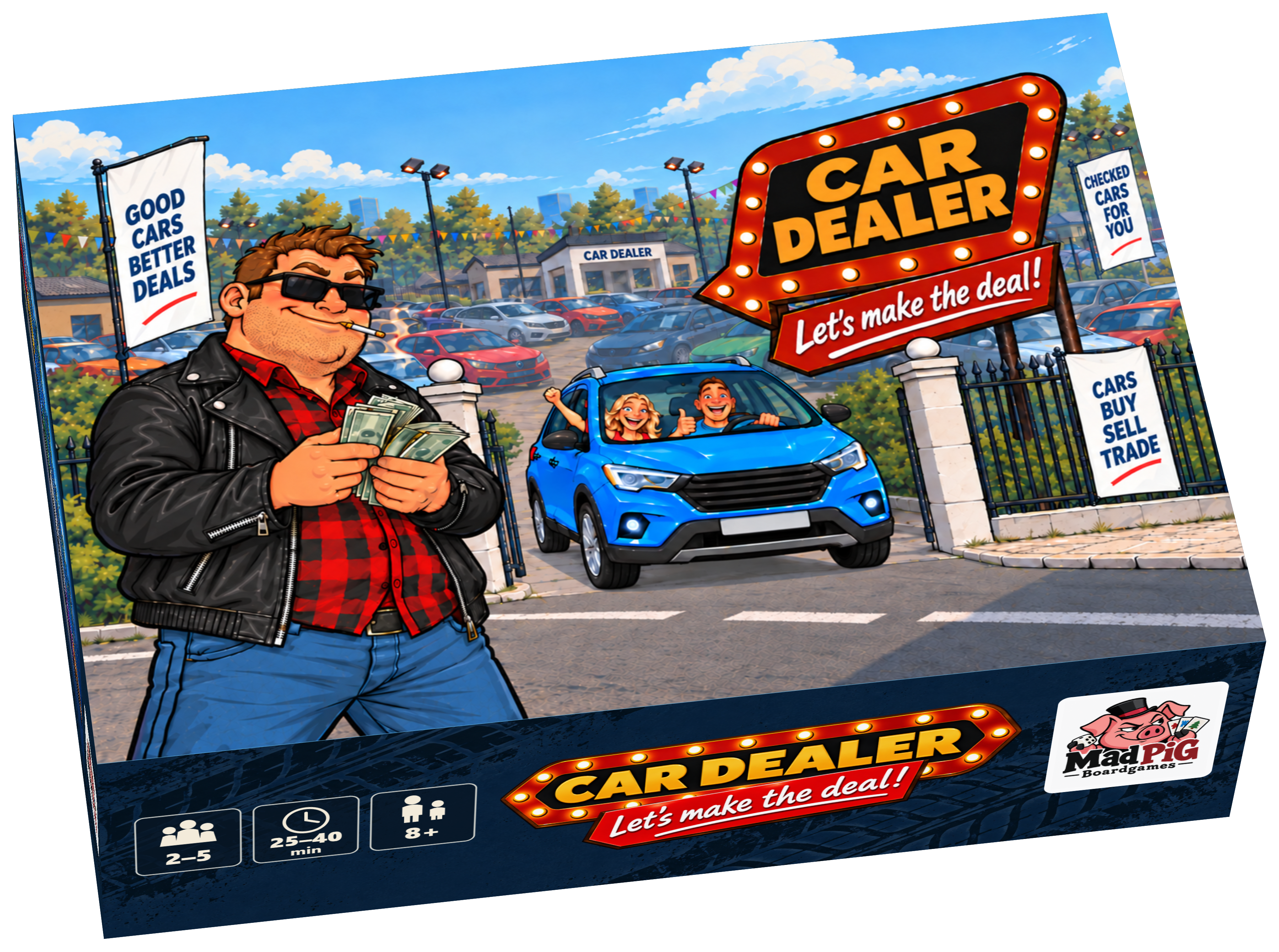 Car Dealer — English edition box, 2–5 players, 25–40 min, 8+