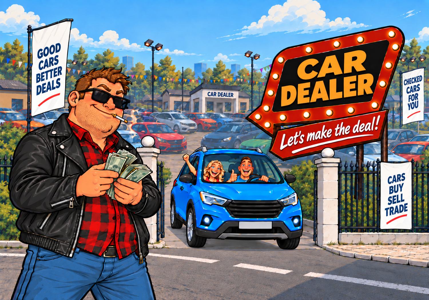 Car Dealer — illustrated game cover