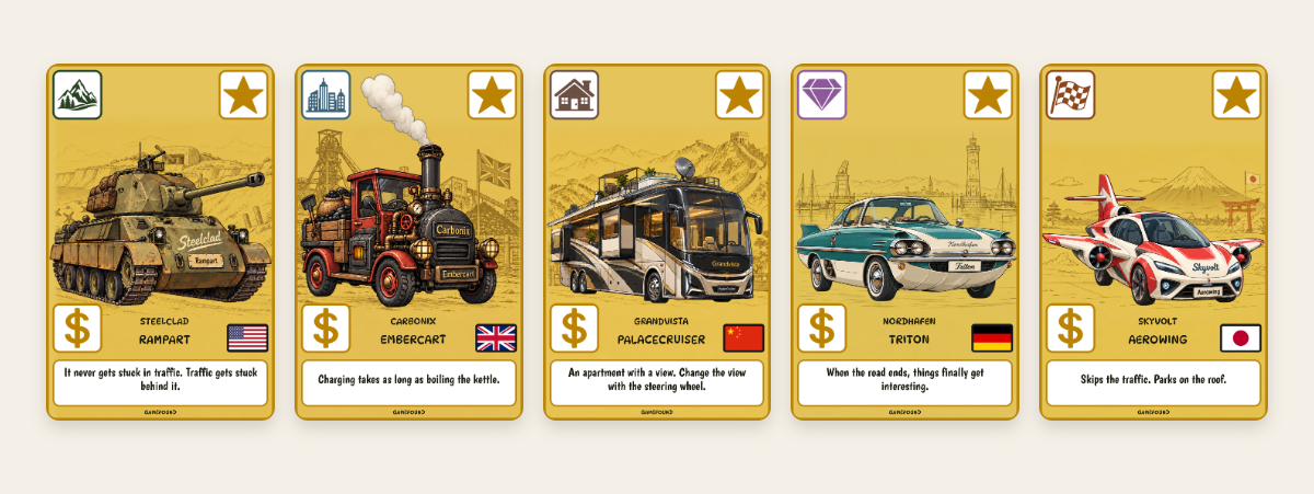 5 legendary car cards